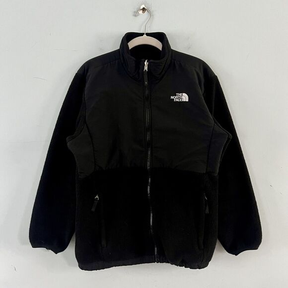 The North Face Denali Black Polartec Fleece Zip Up Girls Jacket - Picture 1 of 4